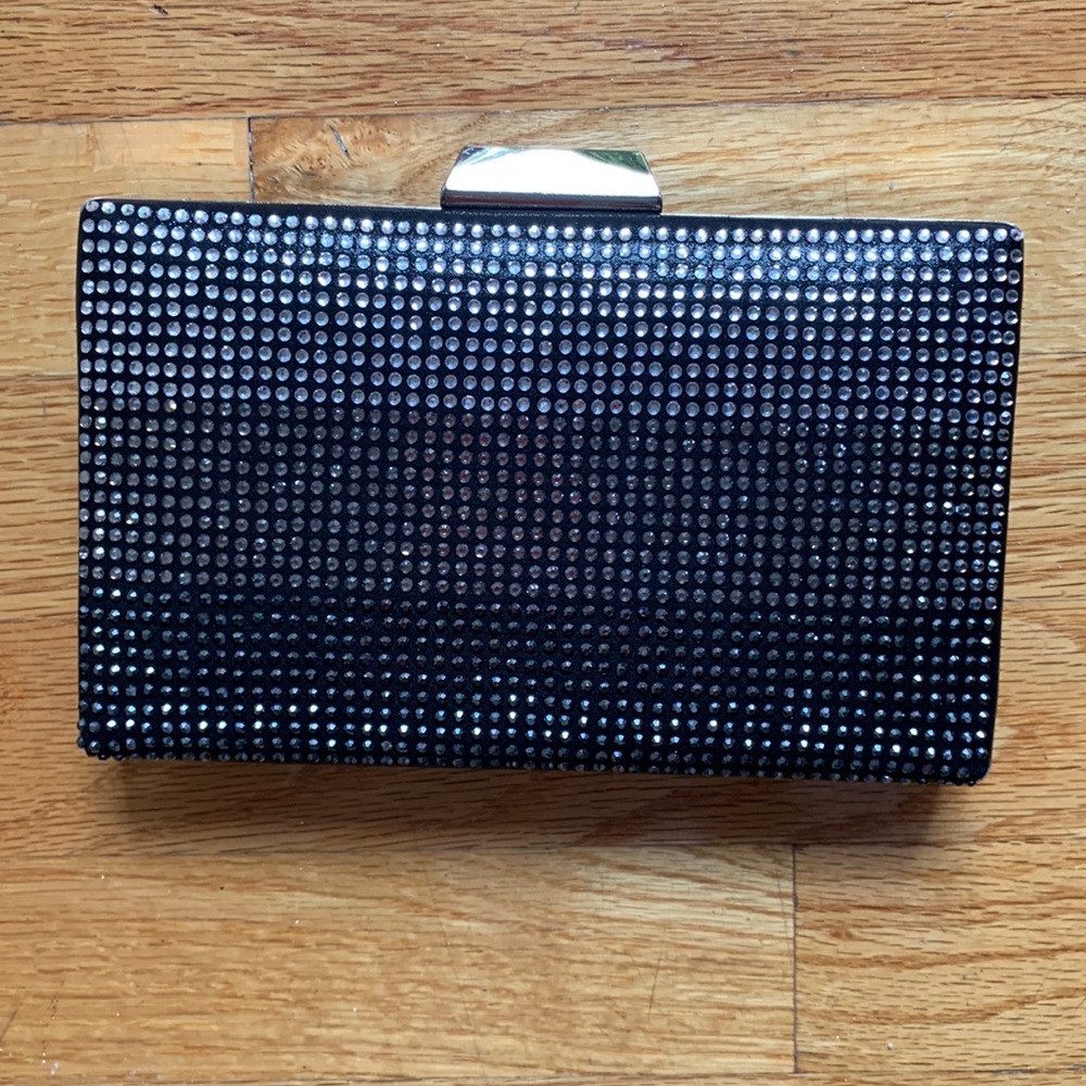 Minaudiere black/silver clutch